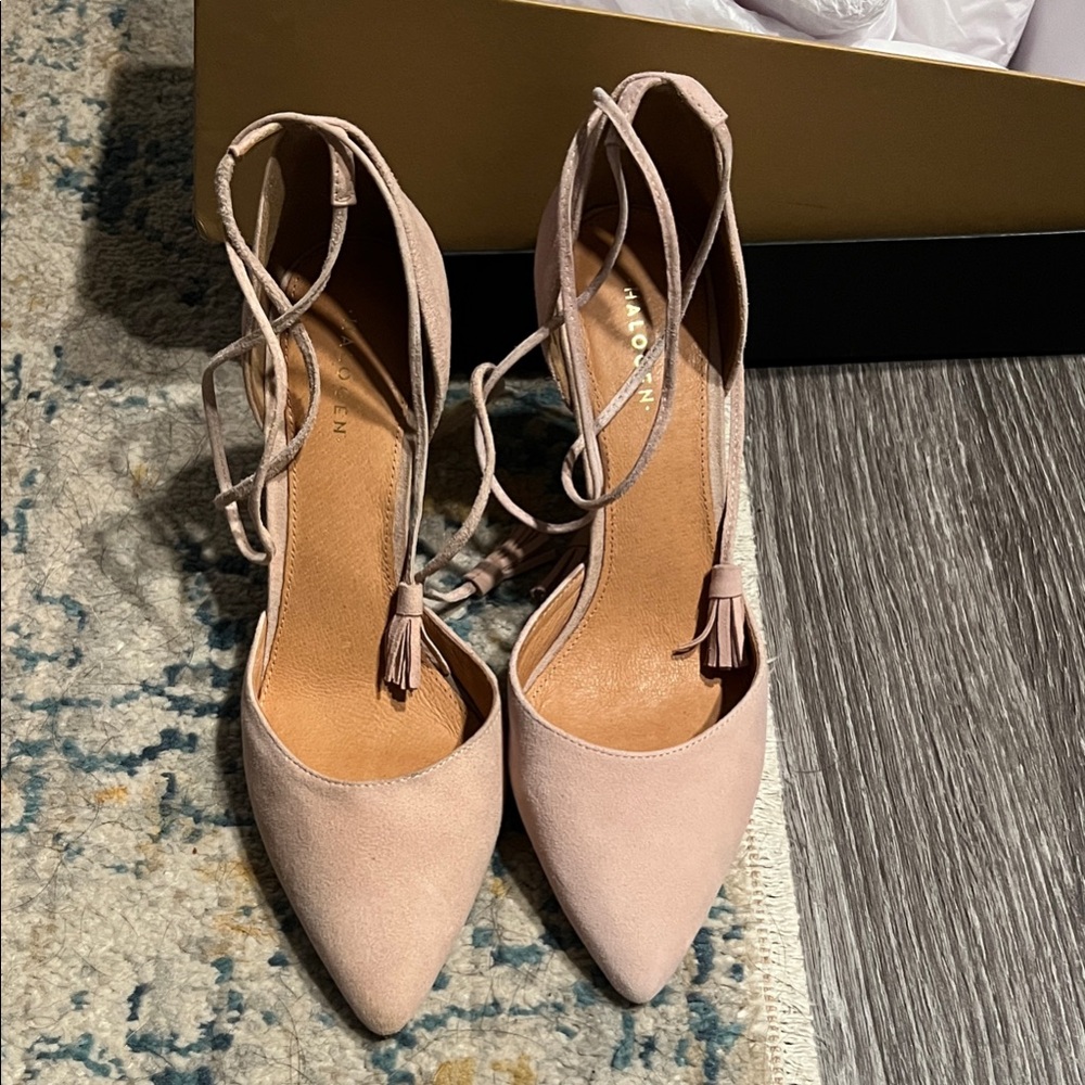 Halogen Light Pink Lace-Up Heels